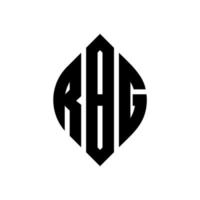 design del logo della lettera del cerchio rbg con forma circolare ed ellittica. lettere di ellisse rbg con stile tipografico. le tre iniziali formano un logo circolare. rbg cerchio emblema astratto monogramma lettera marchio vettore. vettore