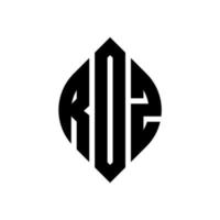 rdz cerchio lettera logo design con cerchio ed ellisse. rdz lettere ellittiche con stile tipografico. le tre iniziali formano un logo circolare. rdz cerchio emblema astratto monogramma lettera marchio vettore. vettore