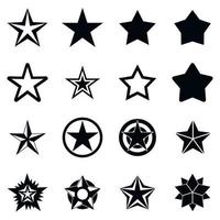set di icone a stella, stile semplice vettore