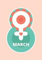 floreale semplice 8 marzo con icona di genere femminile. illustrazione vettoriale