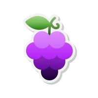 icona dell'adesivo dell'uva, vettore, illustrazione. vettore