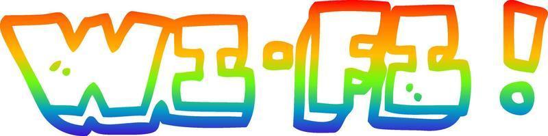 arcobaleno gradiente linea disegno cartone animato wi-fi vettore