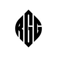 design del logo della lettera del cerchio rgg con forma circolare ed ellittica. lettere di ellisse rgg con stile tipografico. le tre iniziali formano un logo circolare. rgg cerchio emblema astratto monogramma lettera marchio vettore. vettore