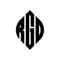 design del logo della lettera del cerchio rgo con forma circolare ed ellittica. lettere di ellisse rgo con stile tipografico. le tre iniziali formano un logo circolare. rgo cerchio emblema astratto monogramma lettera marchio vettore. vettore