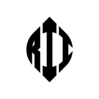 rii circle letter logo design con forma circolare ed ellittica. rii lettere ellittiche con stile tipografico. le tre iniziali formano un logo circolare. rii cerchio emblema astratto monogramma lettera marchio vettore. vettore
