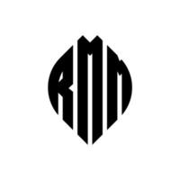 rmm cerchio lettera logo design con forma circolare ed ellittica. rmm lettere ellittiche con stile tipografico. le tre iniziali formano un logo circolare. rmm cerchio emblema astratto monogramma lettera marchio vettore. vettore