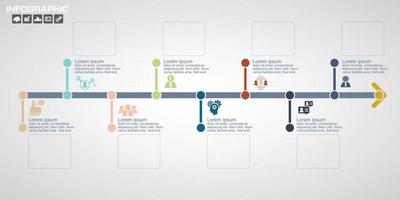 modello di progettazione infografica timeline con 8 opzioni, diagramma di processo vettore