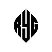 ryg circle letter logo design con forma circolare ed ellittica. ryg lettere ellittiche con stile tipografico. le tre iniziali formano un logo circolare. ryg cerchio emblema astratto monogramma lettera marchio vettore. vettore
