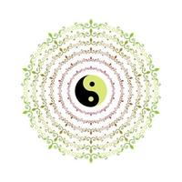 yin yang karma sfondo astratto stile mandala illustrazione per banner e poster vettore