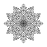 fiore mandala modello orientale islam arabo indiano illustrazione vettoriale bianco e nero vettore premium