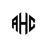 design del logo della lettera ahc con forma poligonale. ahc poligono e design del logo a forma di cubo. ahc modello di logo vettoriale esagonale colori bianco e nero. monogramma ahc, logo aziendale e immobiliare.