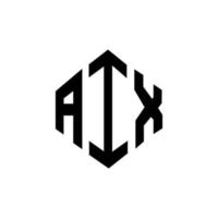 design del logo della lettera aix con forma poligonale. aix poligono e design del logo a forma di cubo. modello di logo vettoriale esagonale aix colori bianco e nero. monogramma aix, logo aziendale e immobiliare.
