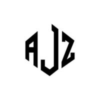 design del logo della lettera ajz con forma poligonale. ajz poligono e design del logo a forma di cubo. ajz modello di logo vettoriale esagonale colori bianco e nero. monogramma ajz, logo aziendale e immobiliare.