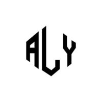 design del logo della lettera aly con forma poligonale. aly poligono e design del logo a forma di cubo. aly esagono logo modello vettoriale colori bianco e nero. monogramma aly, logo aziendale e immobiliare.