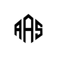 design del logo della lettera aas con forma poligonale. aas poligono e design del logo a forma di cubo. modello di logo vettoriale esagonale aas colori bianco e nero. monogramma aas, logo aziendale e immobiliare.