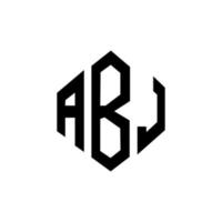 design del logo della lettera abj con forma poligonale. design del logo a forma di poligono e cubo abj. abj esagono logo modello vettoriale colori bianco e nero. monogramma abj, logo aziendale e immobiliare.