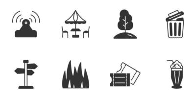 set di icone del parco cittadino. elementi di vettore di simbolo del pacchetto del parco cittadino per il web di infografica