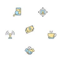 set di icone freelance. elementi vettoriali di simbolo del pacchetto freelance per il web infografico