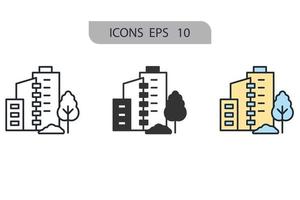 icone della città simbolo elementi vettoriali per il web infografica