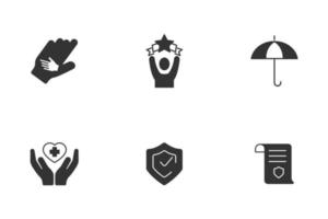 set di icone di assicurazione sanitaria. elementi di vettore di simbolo del pacchetto di assicurazione sanitaria per il web infografico