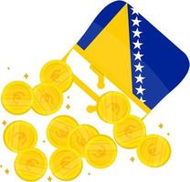 bosnia ed erzegovina bandiera disegnata a mano vettoriale, eur