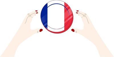bandiera disegnata a mano di vettore nazionale della francia, eur