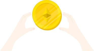 ethereum illustrazione vettoriale.eth concetto di criptovaluta vettore