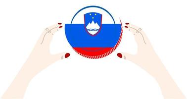 bandiera disegnata a mano di vettore della slovenia, eur