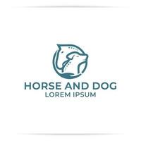 cane e cavallo chiropratica logo design vettore, cura, clinica vettore