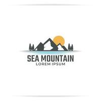 logo design montagna alba vettore