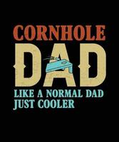 papà cornhole come un papà normale è più figo. design t-shirt vintage cornhole. vettore
