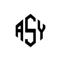 design del logo della lettera asy con forma poligonale. design del logo a forma di poligono e cubo asy. modello di logo vettoriale esagonale asy colori bianco e nero. monogramma asy, logo aziendale e immobiliare.