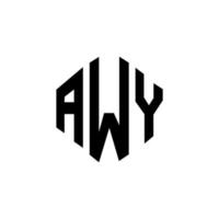 awy lettera logo design con forma poligonale. awy poligono e design del logo a forma di cubo. awy esagono vettore logo modello colori bianco e nero. monogramma awy, logo aziendale e immobiliare.