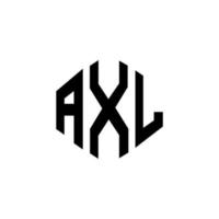 design del logo della lettera axl con forma poligonale. design del logo a forma di poligono e cubo axl. colore bianco e nero del modello di logo di vettore di esagono axl. monogramma axl, logo aziendale e immobiliare.