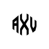 design del logo della lettera axv con forma poligonale. axv poligono e design del logo a forma di cubo. axv modello di logo vettoriale esagonale colori bianco e nero. monogramma axv, logo aziendale e immobiliare.