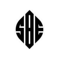 sbe circle letter logo design con forma circolare ed ellittica. sbe lettere ellittiche con stile tipografico. le tre iniziali formano un logo circolare. sbe cerchio emblema astratto monogramma lettera marchio vettore. vettore