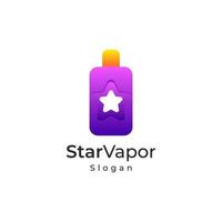 logo colorato sfumato di vapore stellato vettore