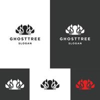 modello di design piatto icona logo albero fantasma vettore