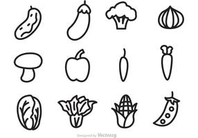 Icone di vettore di verdure