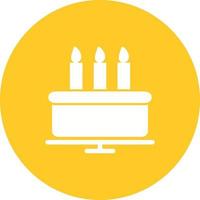 icona di sfondo del cerchio della torta di compleanno vettore