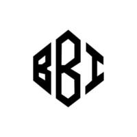 design del logo della lettera bbi con forma poligonale. bbi poligono e design del logo a forma di cubo. bbi esagono logo modello vettoriale colori bianco e nero. monogramma bbi, logo aziendale e immobiliare.