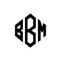 design del logo della lettera bbm con forma poligonale. bbm poligono e design del logo a forma di cubo. bbm esagonale modello logo vettoriale colori bianco e nero. monogramma bbm, logo aziendale e immobiliare.