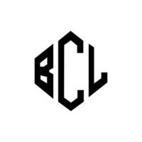 design del logo della lettera bcl con forma poligonale. poligono bcl e design del logo a forma di cubo. bcl modello di logo vettoriale esagonale colori bianco e nero. monogramma bcl, logo aziendale e immobiliare.