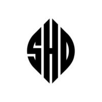 shd circle letter logo design con forma circolare ed ellittica. shd lettere ellittiche con stile tipografico. le tre iniziali formano un logo circolare. shd cerchio emblema astratto monogramma lettera marchio vettore. vettore