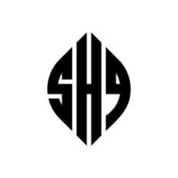 shq circle letter logo design con forma circolare ed ellittica. shq lettere ellittiche con stile tipografico. le tre iniziali formano un logo circolare. shq cerchio emblema astratto monogramma lettera marchio vettore. vettore