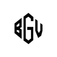 design del logo della lettera bgv con forma poligonale. bgv poligono e design del logo a forma di cubo. bgv modello di logo vettoriale esagonale colori bianco e nero. monogramma bgv, logo aziendale e immobiliare.