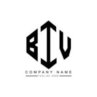 design del logo della lettera biv con forma poligonale. design del logo a forma di poligono e cubo biv. biv esagono modello logo vettoriale colori bianco e nero. monogramma biv, logo aziendale e immobiliare.