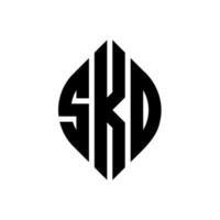 sko circle lettera logo design con cerchio ed ellisse. lettere di ellisse sko con stile tipografico. le tre iniziali formano un logo circolare. sko cerchio emblema astratto monogramma lettera marchio vettore. vettore