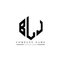 design del logo della lettera blj con forma poligonale. blj poligono e design del logo a forma di cubo. blj esagono logo modello vettoriale colori bianco e nero. monogramma blj, logo aziendale e immobiliare.