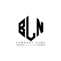 design del logo della lettera bln con forma poligonale. bln poligono e design del logo a forma di cubo. bln esagono logo modello vettoriale colori bianco e nero. monogramma bln, logo aziendale e immobiliare.